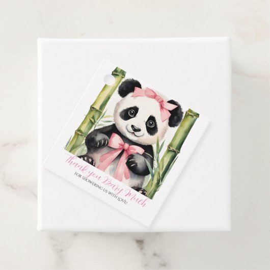 Baby Panda Beer Meisjes Baby shower Dank u Bedankjes Labels (In situ)