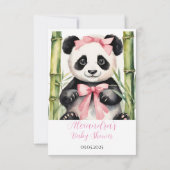 Baby Panda Beer Meisjes Baby shower Dank u Bedankkaart (Achterkant)