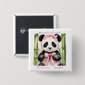 Baby Panda Beer Meisjes Baby shower Vierkante Button 5,1 Cm (Voorkant /achterkant)
