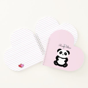Baby Panda-Beer monogram van Cute Girly Notitieboek