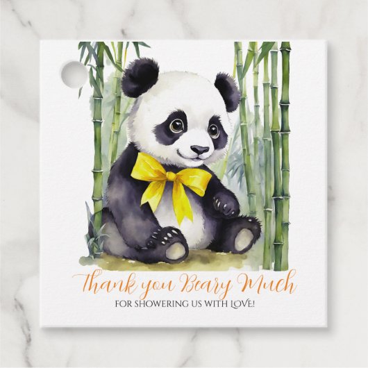 Baby Panda Beer Niet Binair Baby shower Dank u Bedankjes Labels (Voorkant)