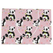 Baby Panda Beer Roze harten Aangepast Groot Cadeauzakje (Achterkant)