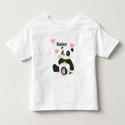 Baby Panda Beer Roze harten Aangepast Kinder Shirts (Voorkant)