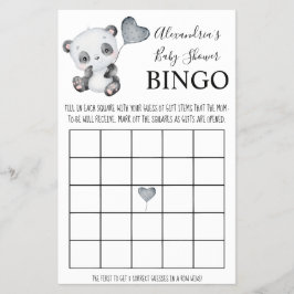 Baby Panda Bingo Baby shower Game Kaart