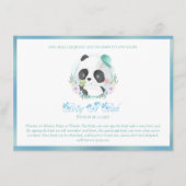 Baby Panda Blauwe Honkbalpet Informatiekaartje (Voorkant)