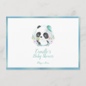 Baby Panda Blauwe Honkbalpet Informatiekaartje (Achterkant)