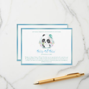 Baby Panda Blauwe Honkbalpet Informatiekaartje