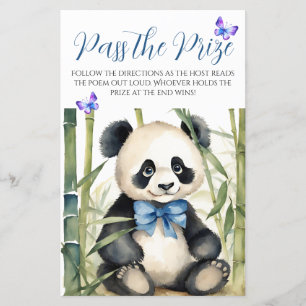 Baby Panda Boy Baby shower Pass the Prize Game