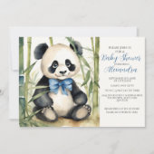 Baby Panda Boy Baby shower Uitnodiging (Voorkant)