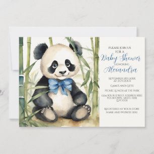 Baby Panda Boy Baby shower Uitnodiging