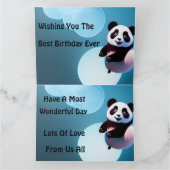 Baby Panda Bubbles, Jumbo Birthday Kaart (Binnen)