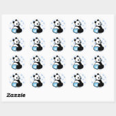 Baby Panda Cartoon Blauwe Luier Sticker (Vel)