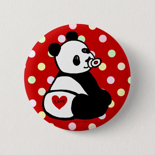 Baby Panda Cartoon Ronde Button 5,7 Cm (Voorkant)