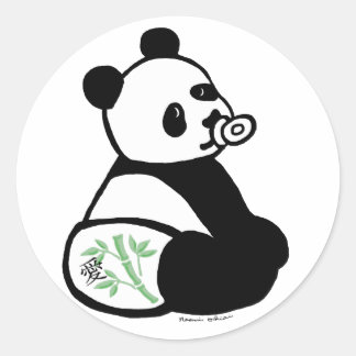 Baby Panda Cartoon Ronde Sticker