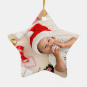 baby panda die Kerstmispet dragen, klantgericht Keramisch Ornament (Achterkant)