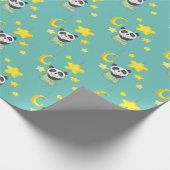Baby Panda en Moon en Stars Cadeaupapier (Hoek)