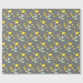 Baby Panda en sterren Cadeaupapier (Vlak)