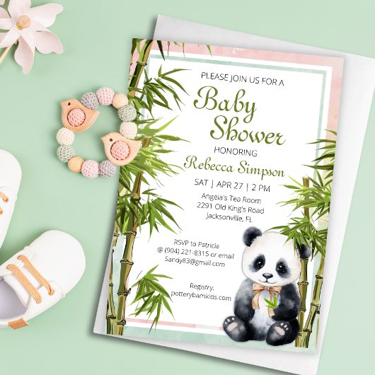 Baby Panda Genderneutrale Baby shower Uitnodiging