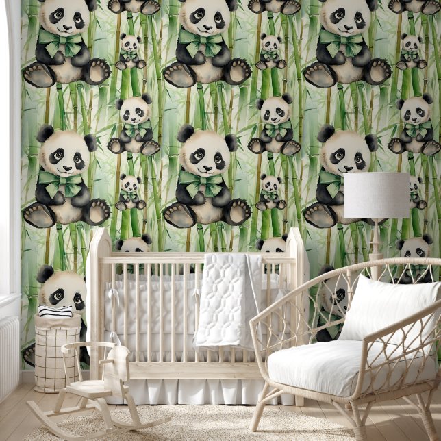 Baby Panda gepersonaliseerd bamboe Oerwoud Behang (Kinderen)