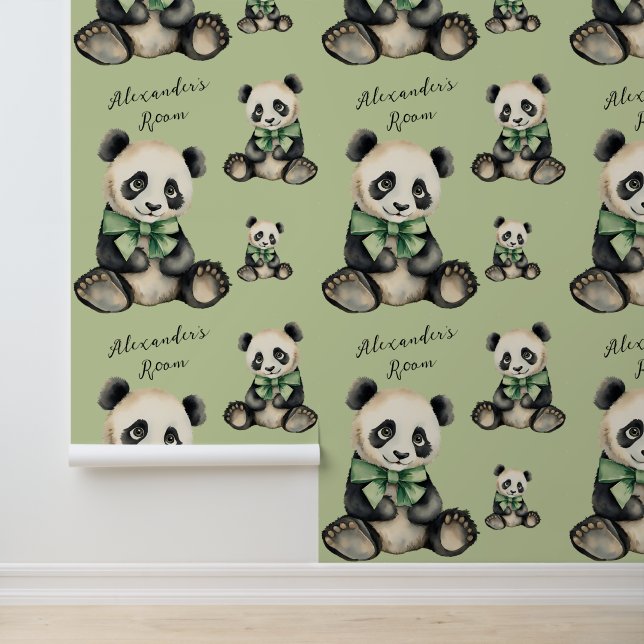 Baby Panda gepersonaliseerd Oerwoud Behang (Applicatie)