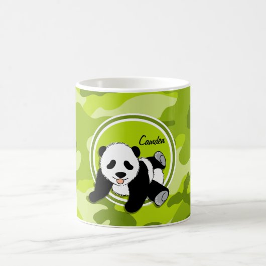 Baby Panda; heldere groene camo , camouflagewas Koffiemok (Center)