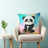 Baby Panda houdt een stuk bamboe vast Kussen (Stoel)