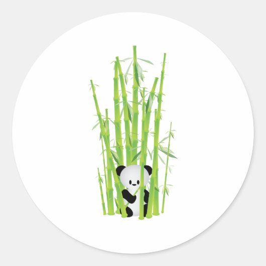 Baby Panda in het bos van Bamboe Ronde Sticker (Voorkant)