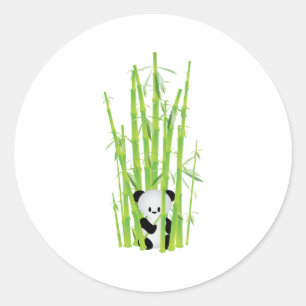 Baby Panda in het bos van Bamboe Ronde Sticker