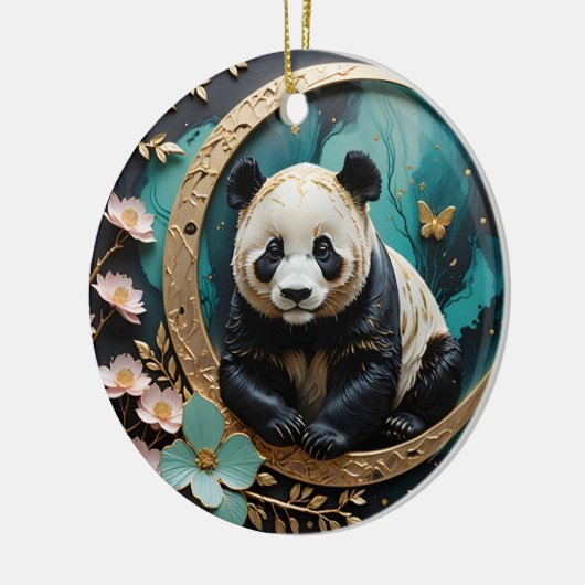 Baby Panda Keramisch Ornament (Links)