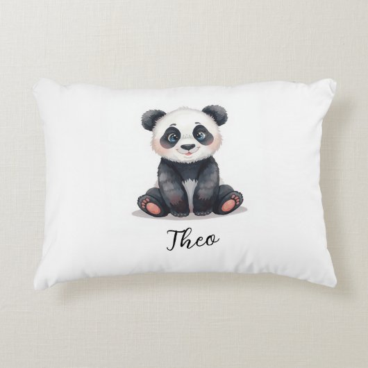 Baby Panda-kinderkamer Kussen met Eigen Naam (Voorkant)