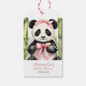 Baby Panda Meisje Baby Shower Bedankt Beary Veel Cadeaulabel (Achterkant)