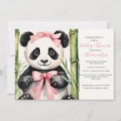 Baby Panda Meisje Baby shower Uitnodiging (Voorkant)