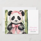 Baby Panda Meisje Baby shower Uitnodiging (Achterkant)