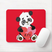 Baby Panda met Heart Red Muismat (Met muis)