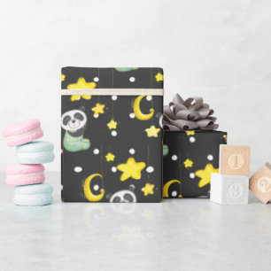 Baby Panda met Moon en Stars Cadeaupapier