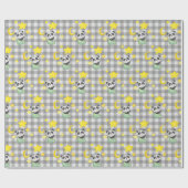 Baby Panda met Moon en Stars Cadeaupapier (Vlak)