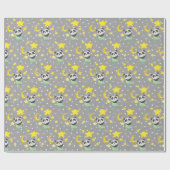 Baby Panda met Moon en Stars Cadeaupapier (Vlak)