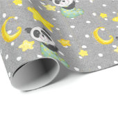 Baby Panda met Moon en Stars Cadeaupapier (Rol Hoek)