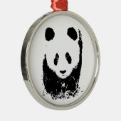 Baby Panda Metalen Ornament (Rechts)