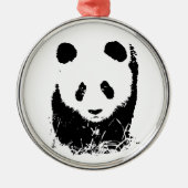 Baby Panda Metalen Ornament (Voorkant)