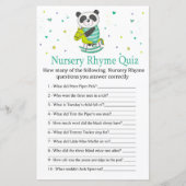 Baby Panda Nursery Rhyme Quiz baby shower game (Voorkant)