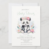 Baby Panda Peonies Oerwoud Baby shower Kaart (Voorkant)