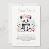 Baby Panda Peonies Oerwoud Baby shower Kaart (Voorkant)