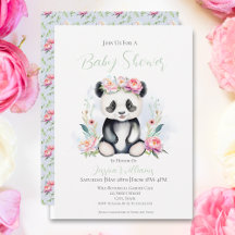 Baby Panda Peonies Oerwoud Baby shower