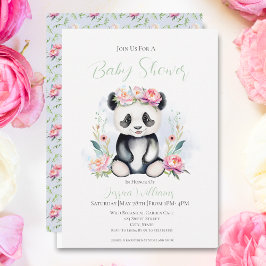 Baby Panda Peonies Oerwoud Baby shower Kaart