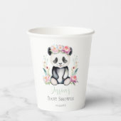 Baby Panda Peonies Oerwoud Baby shower Papieren Bekers (Achterkant)