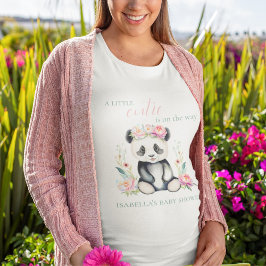 Baby Panda Peonies Oerwoud Baby shower T-shirt
