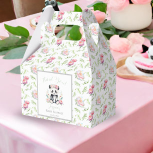 Baby Panda Pioenrozen Jungle Baby Shower Bedankdoosjes