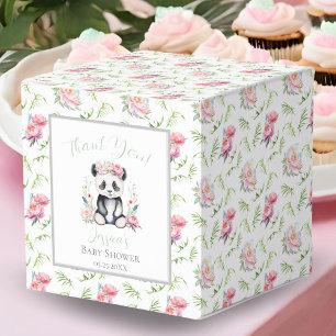 Baby Panda Pioenrozen Jungle Baby Shower Bedankdoosjes