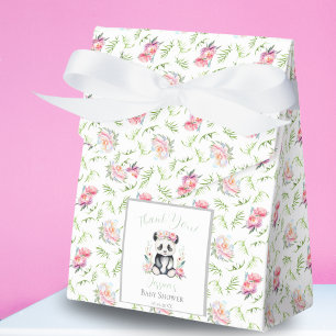 Baby Panda Pioenrozen Jungle Baby Shower Bedankdoosjes